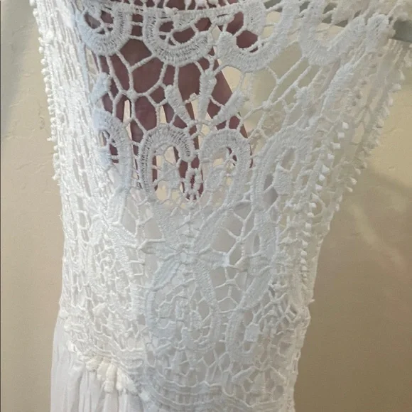 White Cotton Crochet Lace Dress - Picture 3 of 3